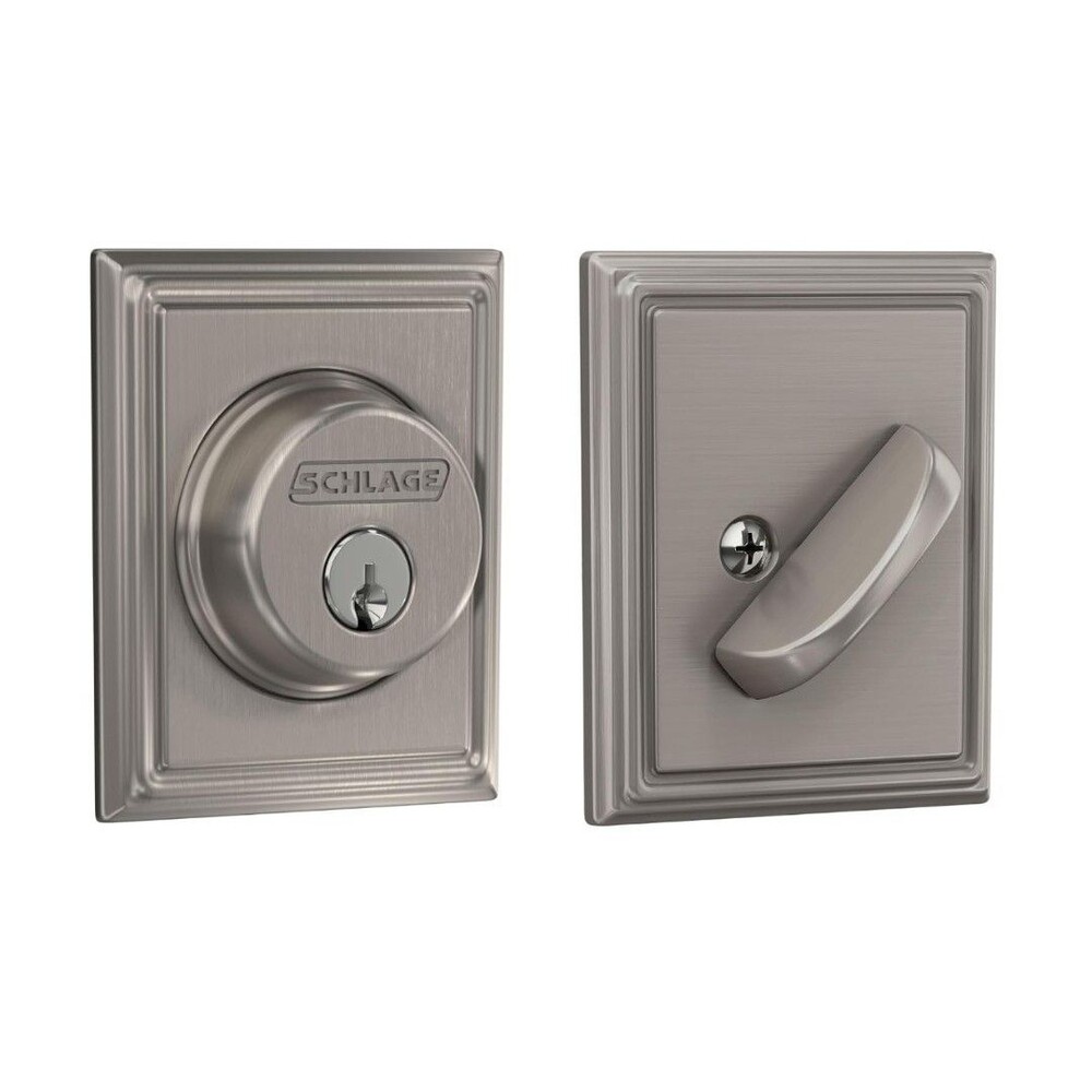 Schlage Addison Satin Nickel Deadbolt Door Lock B60N G ADD 619 - Brand New